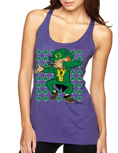 Dabbing Irish Leprechaun St patrick women tanktop - ALLNTRENDSHOP