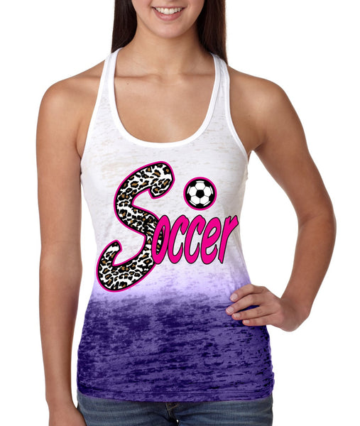 Soccer White Leopard women's ombre tanktop - ALLNTRENDSHOP - 5