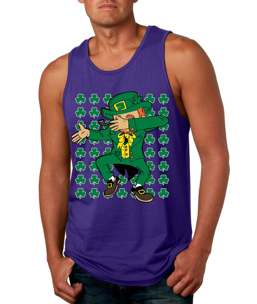 Dabbing Irish Leprechaun St patrick Men jersey Tanktop - ALLNTRENDSHOP