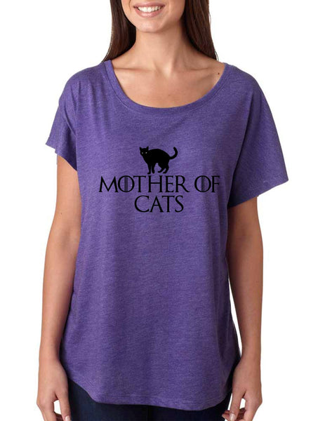 Mother of cats women tri-blend dolman shirt