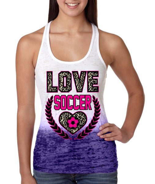 Love Soccer Leopard Womens Ombre Tanktop - ALLNTRENDSHOP - 2
