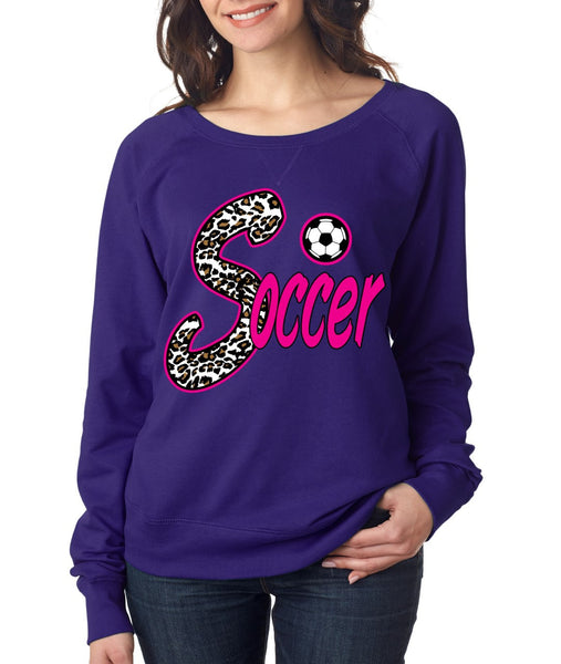 Soccer White Leopard women`s long sleeve Pullover - ALLNTRENDSHOP - 3