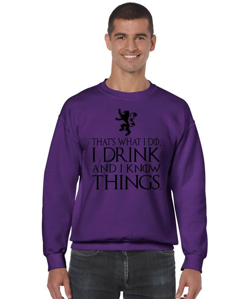 That What I Do I Drink And I Know Things mens Sweatshirt - ALLNTRENDSHOP - 2