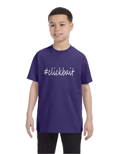 Kids Youth T Shirt Clickbait Cool Hashtag Tee Trendy Top