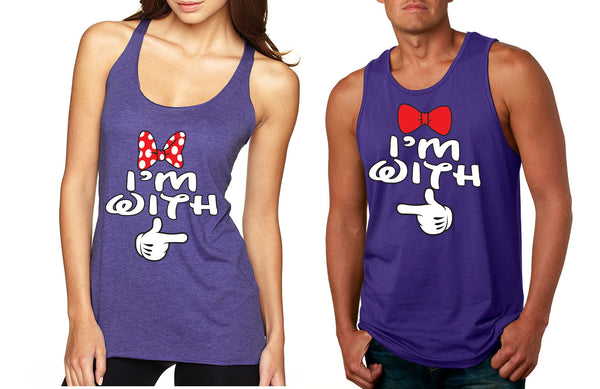 Im with him Im with her couples tanktops Valentines day - ALLNTRENDSHOP - 2