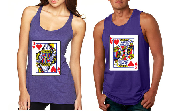King and Queen matching couples Valentines day tanktop - ALLNTRENDSHOP - 5
