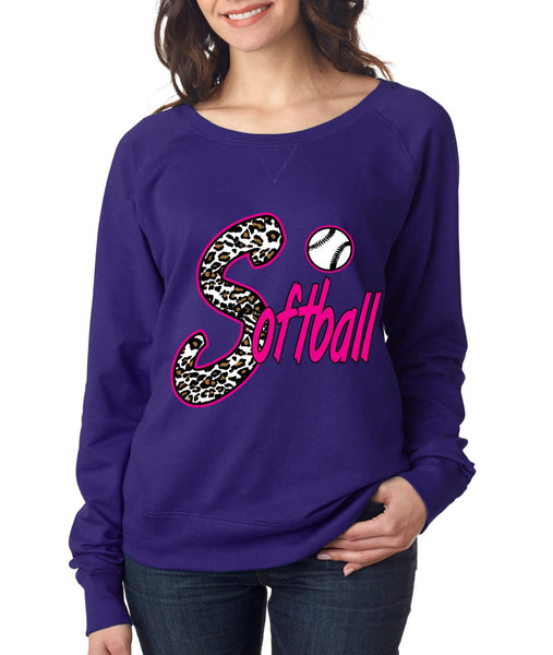 Softball White Leopard cheetah women`s long sleeve Pullover - ALLNTRENDSHOP - 3