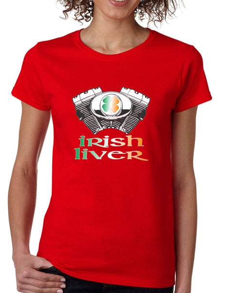 Women's T Shirt Irish Liver St Patrick's Day Party Shamrock Top