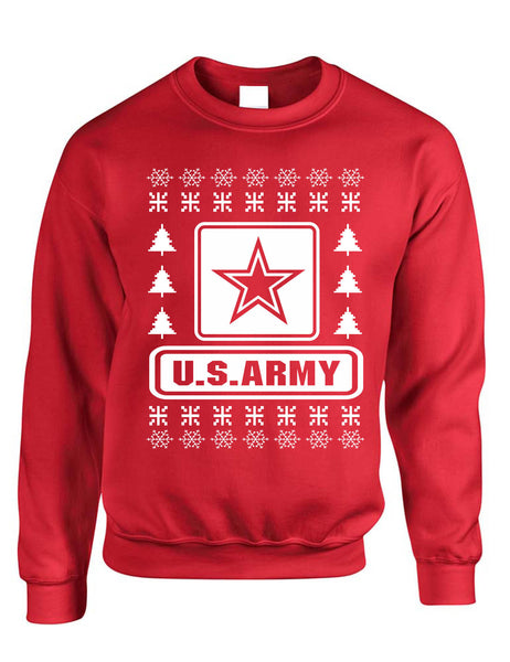 Adult Sweatshirt US Army Ugly Christmas USA Military Holiday Gift