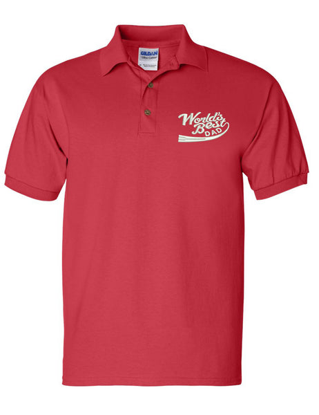 Men's Polo T Shirt World Best Dad Embroidered Father's Day Daddy Gift