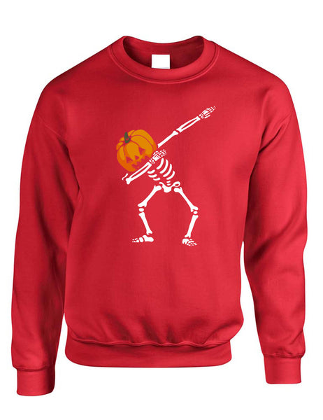 Adult Sweatshirt Dabbing Pumpkin Cool Dab Scary Halloween Skeleton