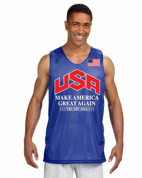 Men's Olympic Mesh Tank TRUMP 2016 Great Again Shirt - ALLNTRENDSHOP - 3