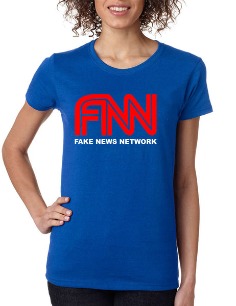 Women's T Shirt FNN Fake News Network Funny Top Trendy Shirt
