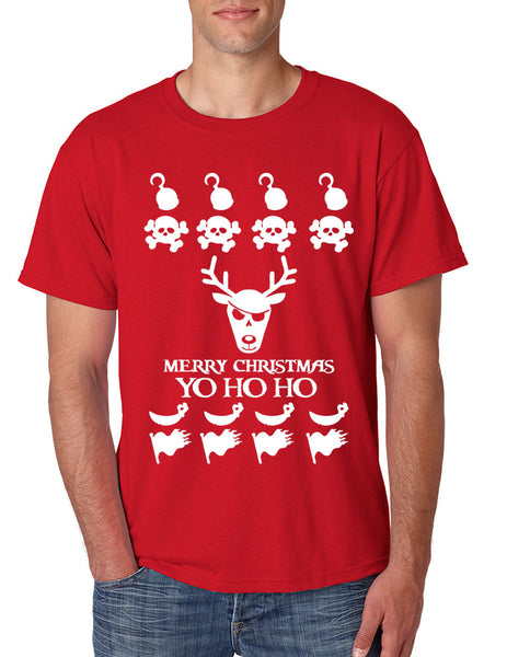 Men's T Shirt Yo Ho Ho Cool Ugly Christmas Sweater Holiday Top Gift - ALLNTRENDSHOP - 2