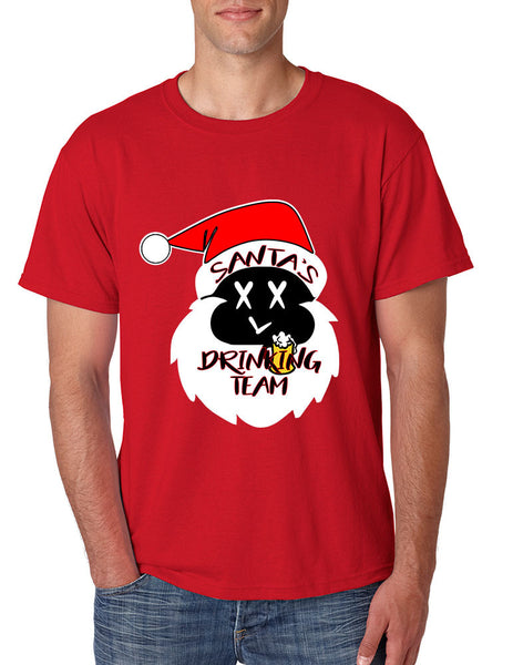 Men's T Shirt Santa's Drinking Team Cool Xmas Funny Top Gift - ALLNTRENDSHOP - 1