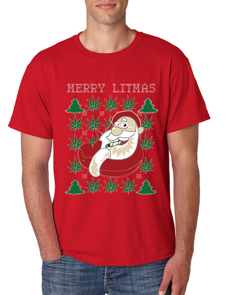 Men's T Shirt Santa Litmas Merry Christmas Ugly Sweater Gift