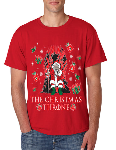 Men's T Shirt The Christmas Throne Santa Trendy Ugly Xmas Tee