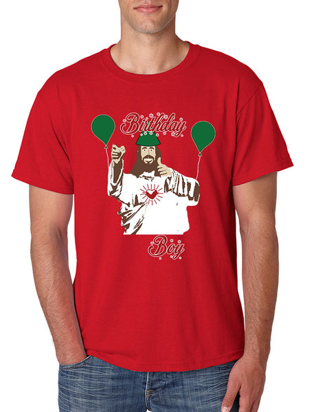 Men's T Shirt Birthday Boy Jesus Ugly Christmas Sweater Xmas