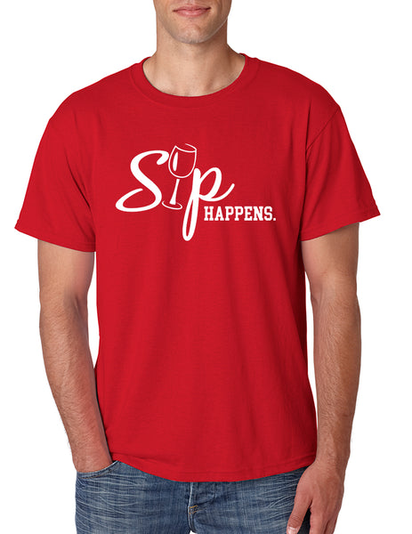 Men's T Shirt Sip Happens drinking Lovers Shirt Popular Gift