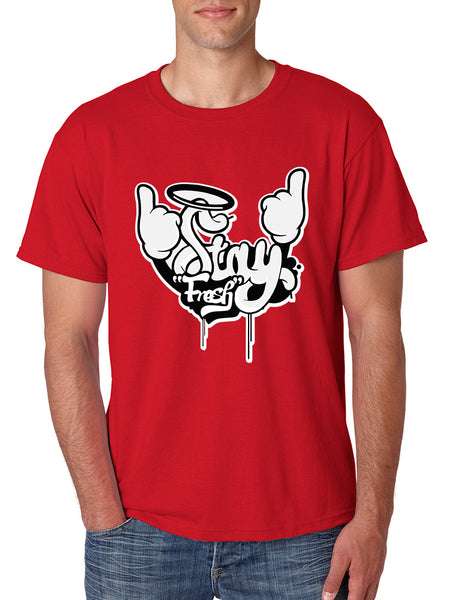 Men's T Shirt Stay Fresh Fingers Up Nice Cool Graphic Tshirt