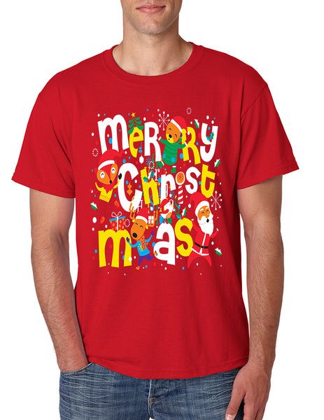 Men's T Shirt Merry Christmas Party Fireworks Ugly Xmas Gift