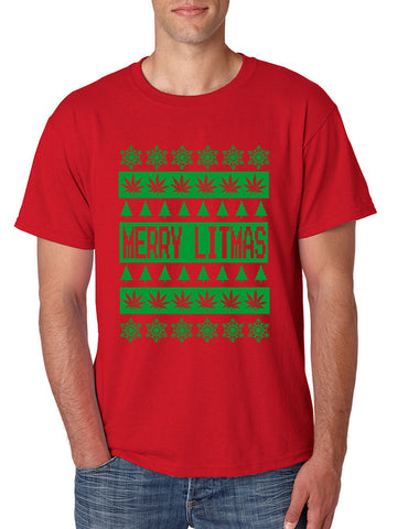 Merry Litmas Green mens T-shirt - ALLNTRENDSHOP - 1