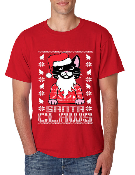 Men's T Shirt Santa Claws Cat Ugly Xmas Cute Cats Lover Gift