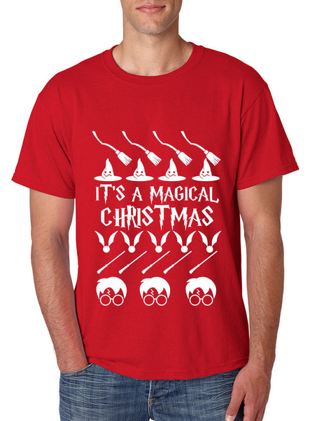 Men's T Shirt It's A Magical Christmas Green Red Top Ugly Sweater - ALLNTRENDSHOP - 1