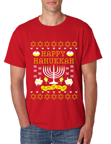 Men's T Shirt Happy Hanukkah Menorah Jewish T Shirt - ALLNTRENDSHOP - 3
