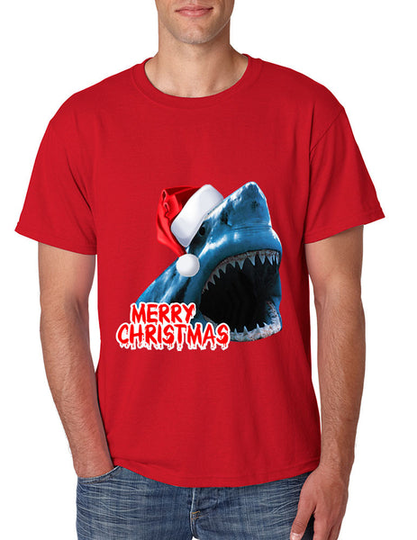 Men's T Shirt Santa Jaws Merry Christmas Ugly Fun Xmas Tee - ALLNTRENDSHOP - 3