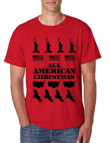 Men's T Shirt Merry American Christmas Ugly Sweater Love USA - ALLNTRENDSHOP - 2
