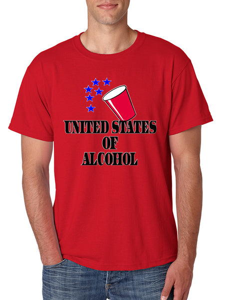 Men's T Shirt United States Of Alcohol Cool 4th Of July Tee