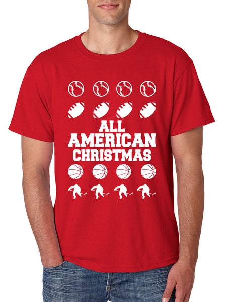Men's T Shirt All American Christmas Sport Fans Holiday Gift - ALLNTRENDSHOP - 2