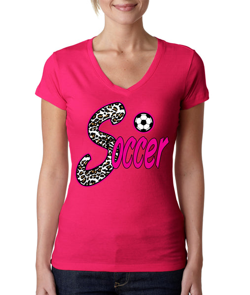 Soccer White Leopard women's sporty V - ALLNTRENDSHOP - 1