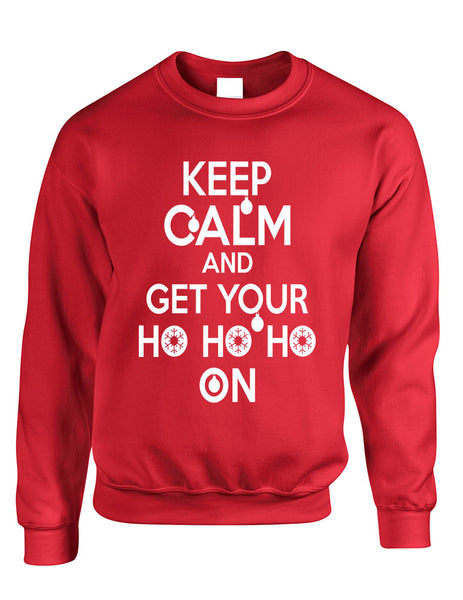 Adult Crewneck Keep Calm And Get Your Ho Ho Ho Christmas Sweater - ALLNTRENDSHOP - 1