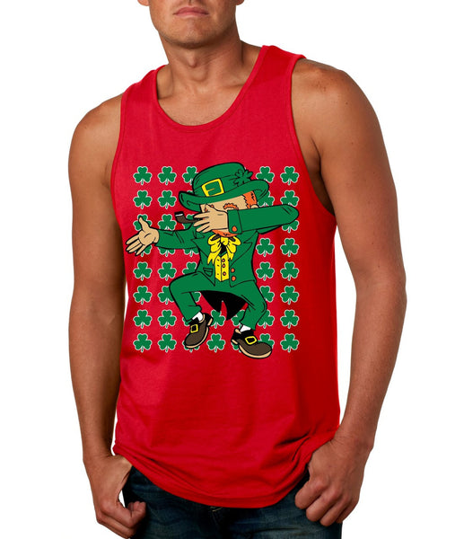 Dabbing Irish Leprechaun St patrick Men jersey Tanktop - ALLNTRENDSHOP