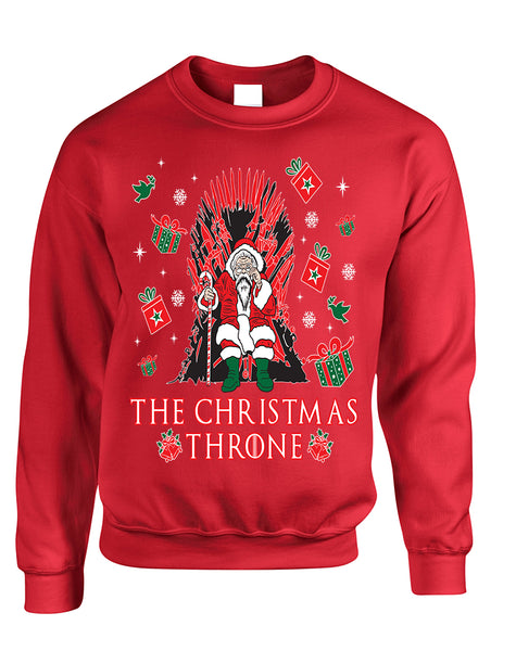 Adult Sweatshirt The Christmas Throne Santa Best Ugly Xmas Top