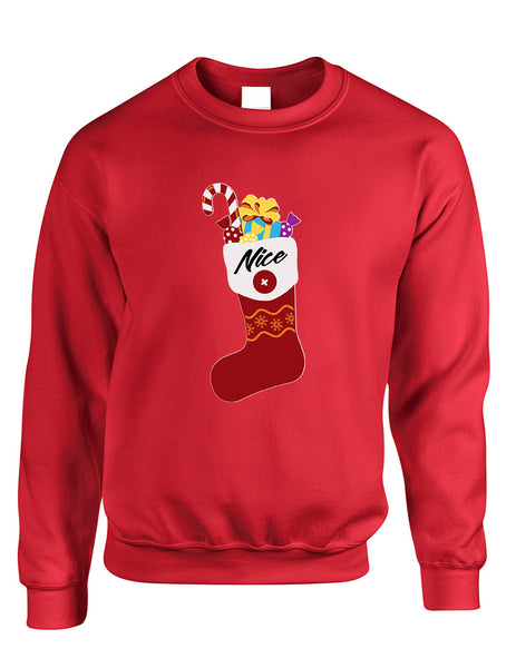 Adult Sweatshirt Nice Xmas Ugly Socks Graphic Funny Holiday Gift