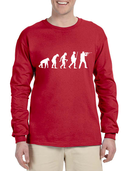 Men's Long Sleeve Hunting Evolution Funny Hunting T Shirt