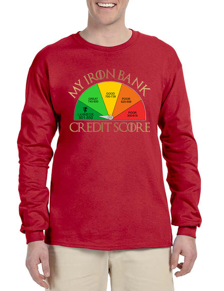 Men's Long Sleeve My Iron Bank Credit Score Lannister Shirt