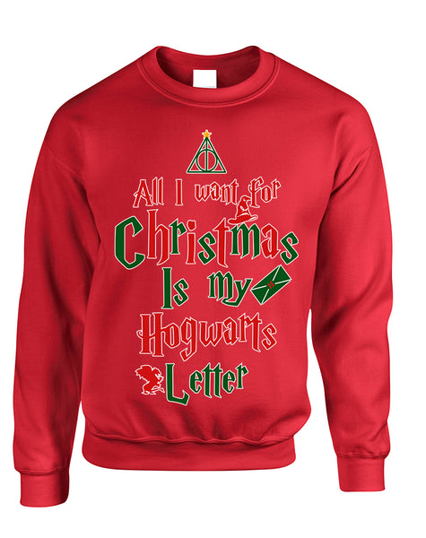 Adult Sweatshirt All I Want For Xmas Is Hogwarts Letter Holiday Top