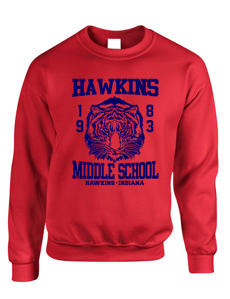 Adult Crewneck Sweatshirt Hawkins Middle School 1983 - ALLNTRENDSHOP - 2