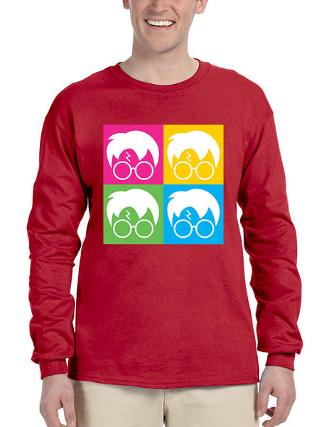 Men's Long Sleeve 4 Faces Harry Glasses Scar Cool Popular Shirt - ALLNTRENDSHOP - 5