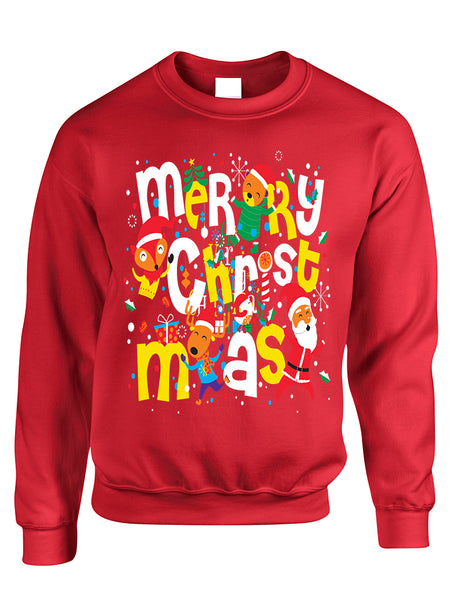 Adult Sweatshirt Merry Christmas Party Fireworks Ugly Xmas Gift