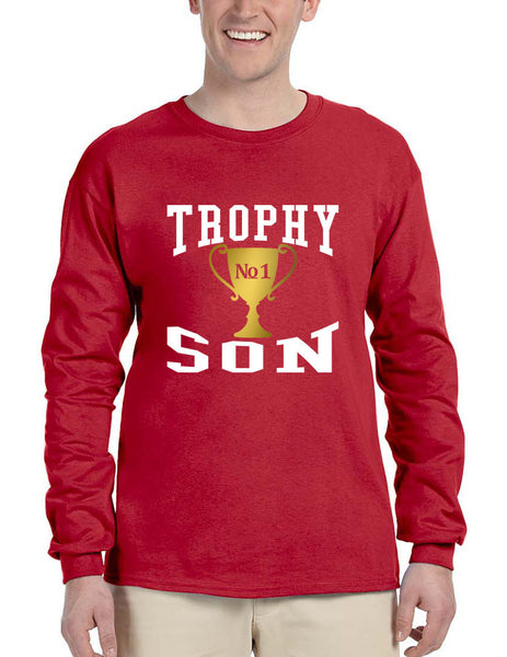 Men's Long Sleeve Shirt Trophy Son Cool Gift Best Love Shirt - ALLNTRENDSHOP - 5