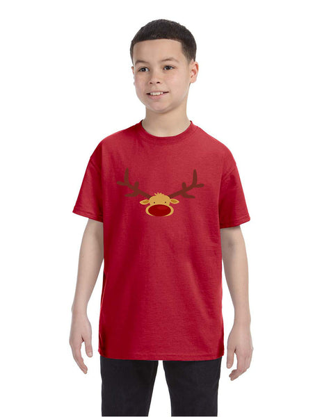 Kids T Shirt Reindeer Face Christmas Shirt Cool Funny Xmas Gift