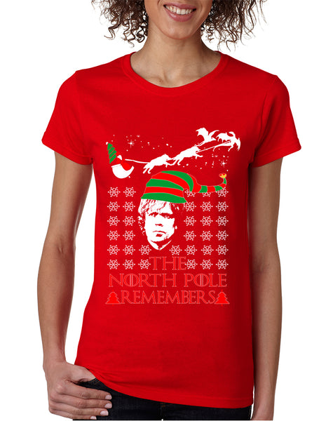 Women's T Shirt The North Pole Remembers Ugly Xmas Shirt Gift