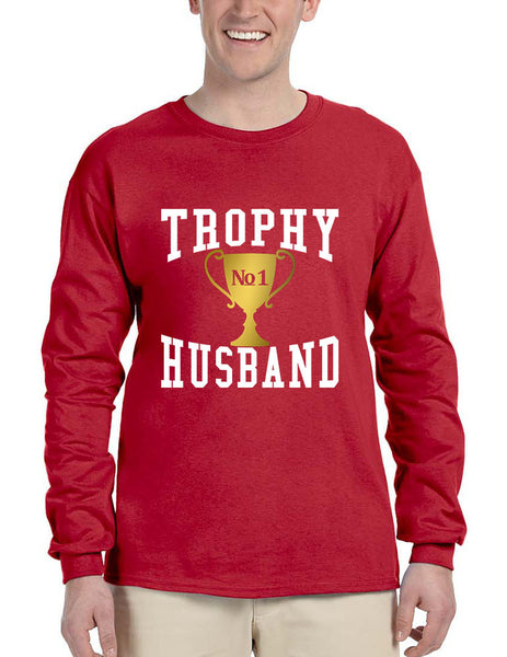 Men's Long Sleeve Trophy Husband Cool Xmas Love Family Gift Top - ALLNTRENDSHOP - 5
