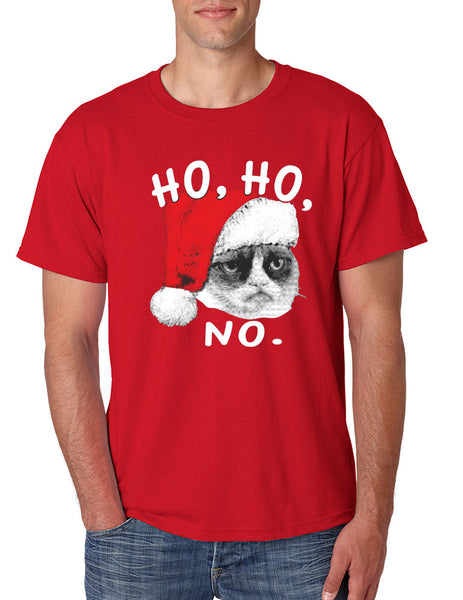 HO HO NO Grumpy cat men's T-shirt - ALLNTRENDSHOP