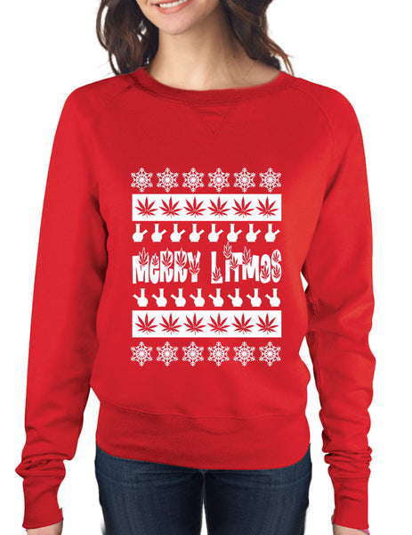 Merry Litmas bong Womens long sleeve Pullover - ALLNTRENDSHOP - 4
